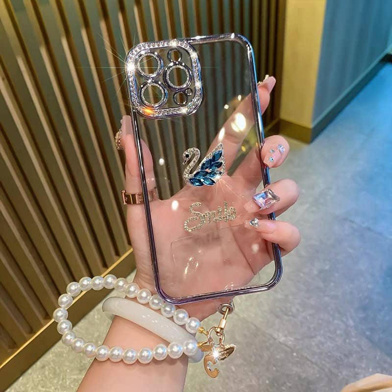 قاب موبایل فانتزی مدل قو محافظ لنزدار الماسی iphone 12