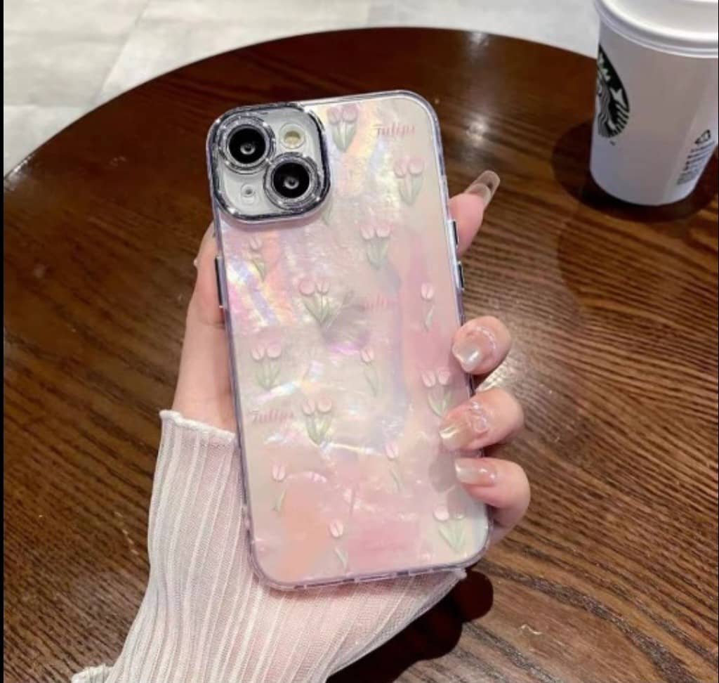 قاب موبایل صدف لاله ای iphone 12