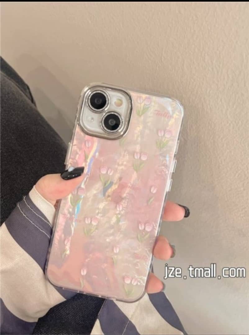 قاب موبایل صدف لاله ای iphone 14pro