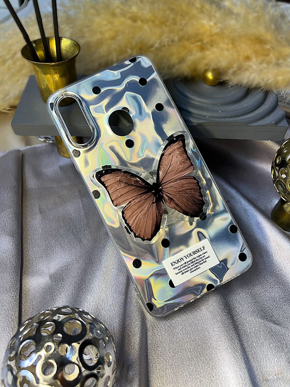 قاب موبایل پاپ سوکت دفرمه قهوه ای a21s