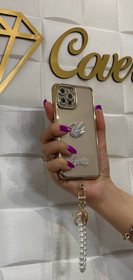 قاب موبایل فانتزی مدل قو محافظ لنزدار الماسی iphone 14promax