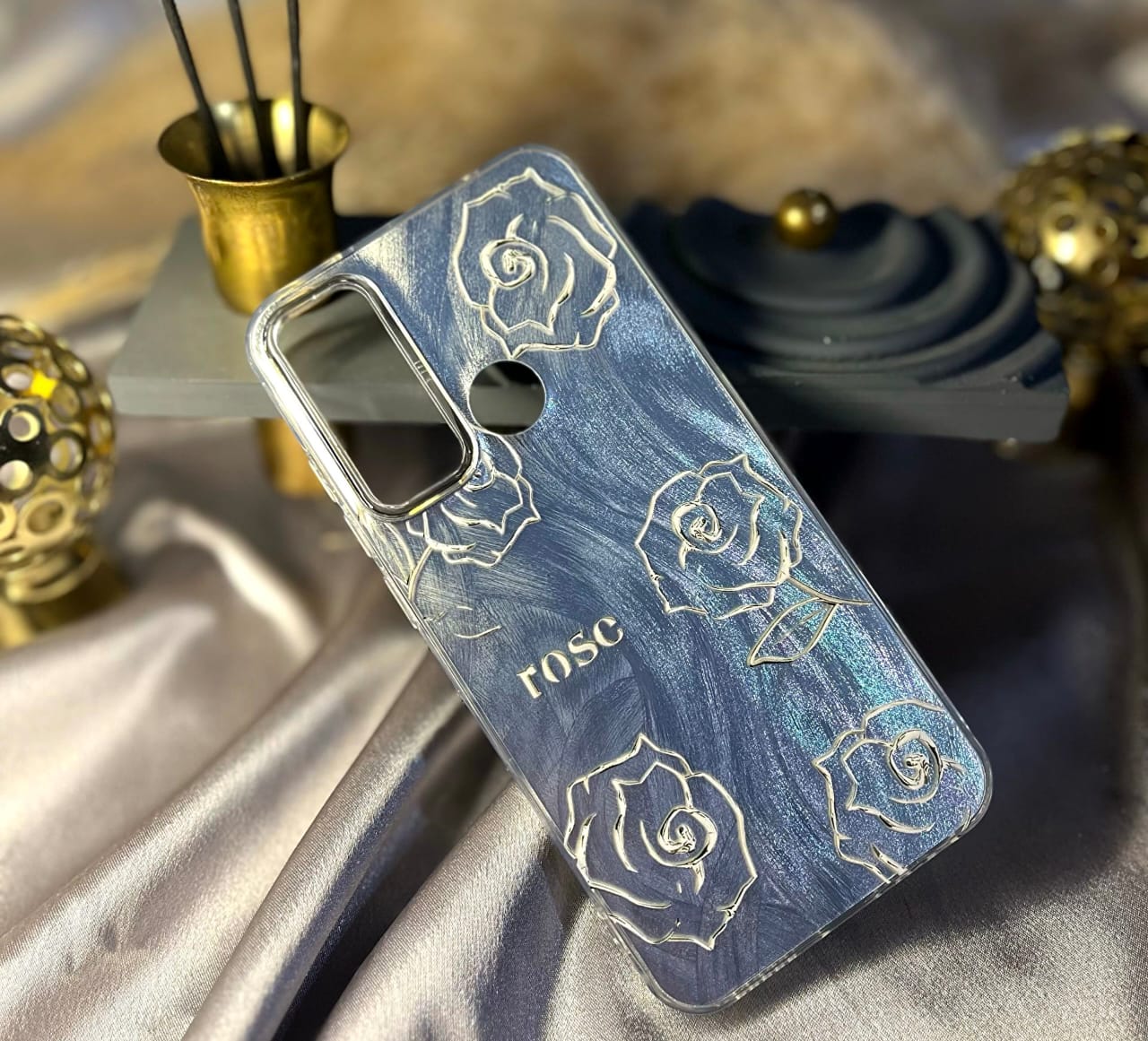 قاب موبایل ماربل گل رز a24